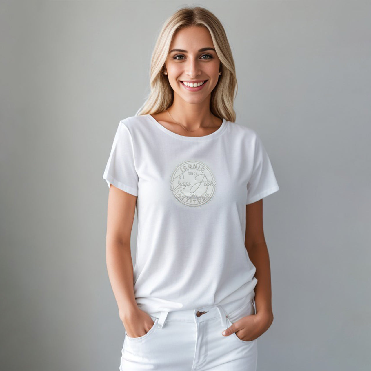 Playera con Pedrería/Bordada para mujer