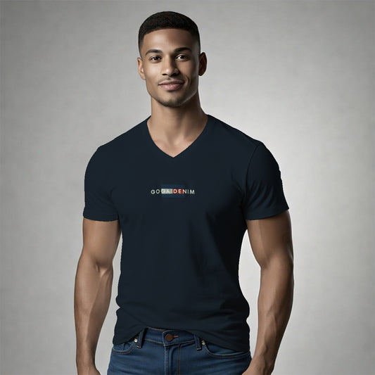 Playera Bordada para hombre Cuello en V
