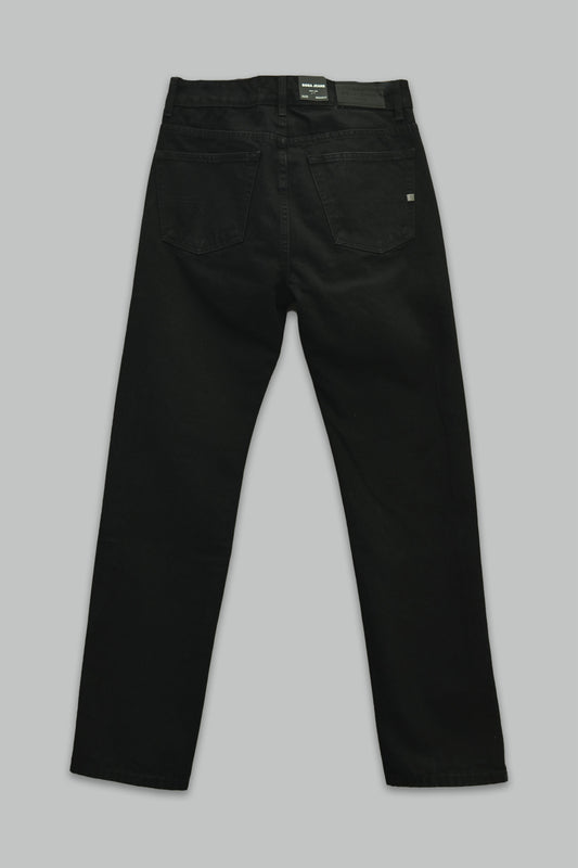 Pantalón de mezclilla Negro Regular Fit Rigido para hombre