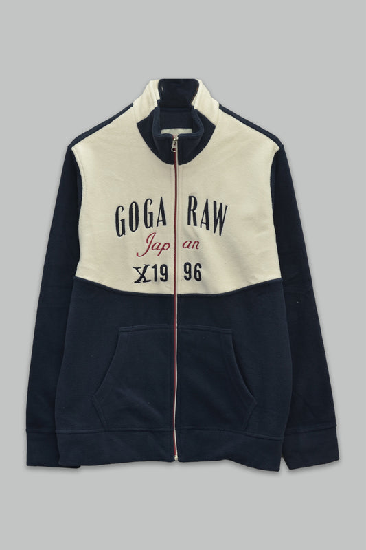 Sudadera polar bordada de cuello alto, con manga larga, bolsas frontales y cierre