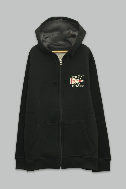 Sudadera felpa para Niño con manga larga, capucha ajustable, bolsas frontales y cierre.