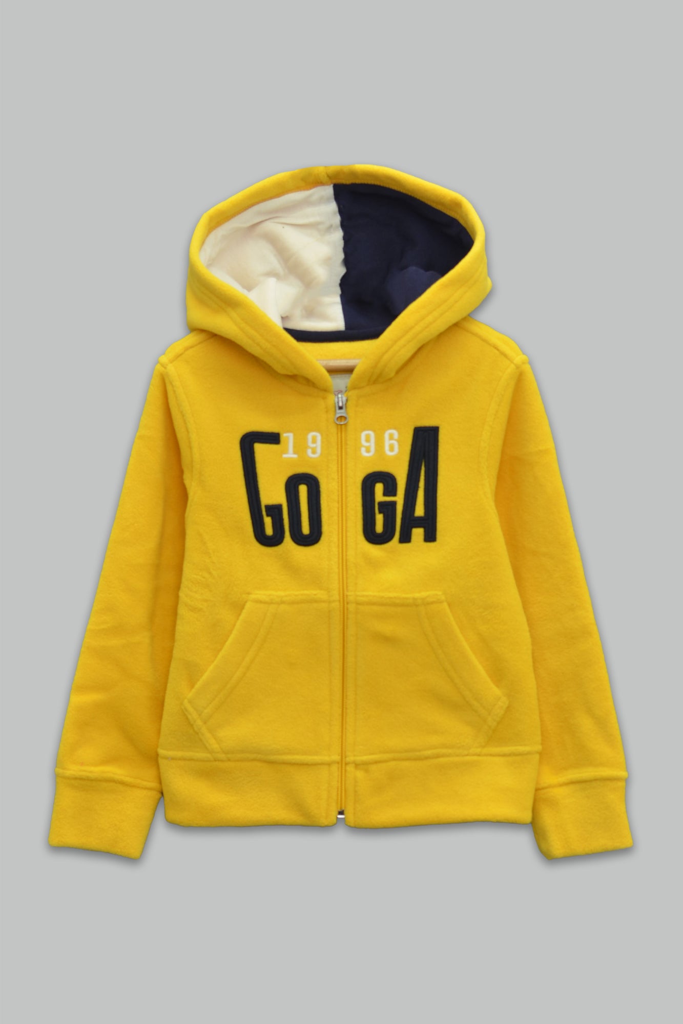 Sudadera polar bordada con capucha ajustable para niña bolsas