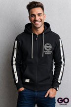 Sudadera para hombre, bolsas frontales y cierre.