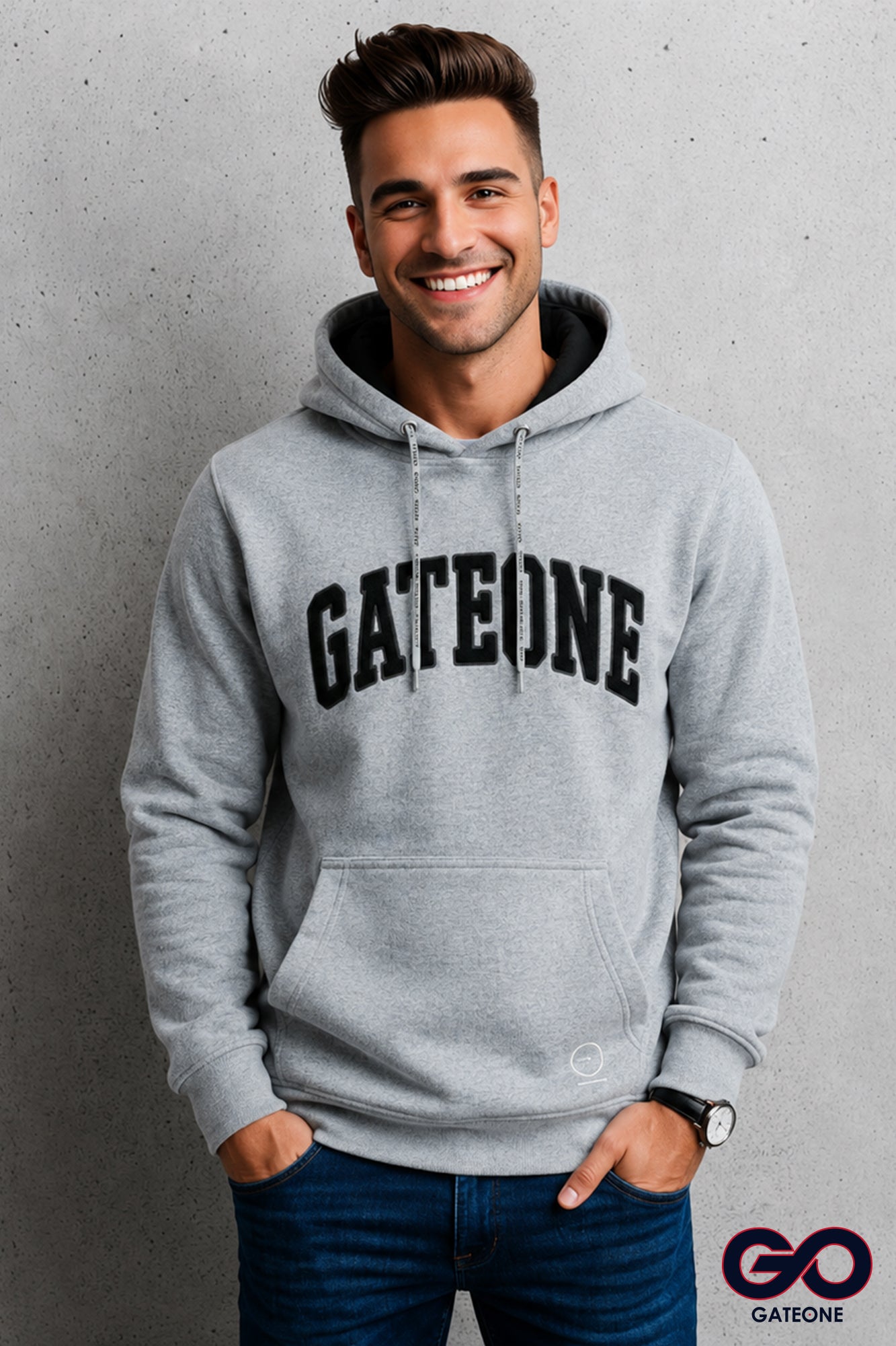 Sudadera para hombre, bolsas frontales.