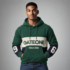 Sudadera para hombre, bolsas frontales y cierre.
