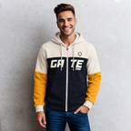 Sudadera para hombre, bolsas frontales y cierre.