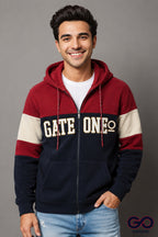 Sudadera para hombre, bolsas frontales y cierre.