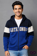 Sudadera para hombre, bolsas frontales y cierre.