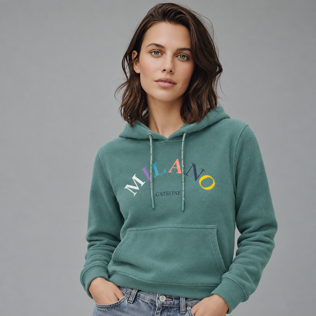 Sudadera para Mujer, bolsas frontales y cierre.