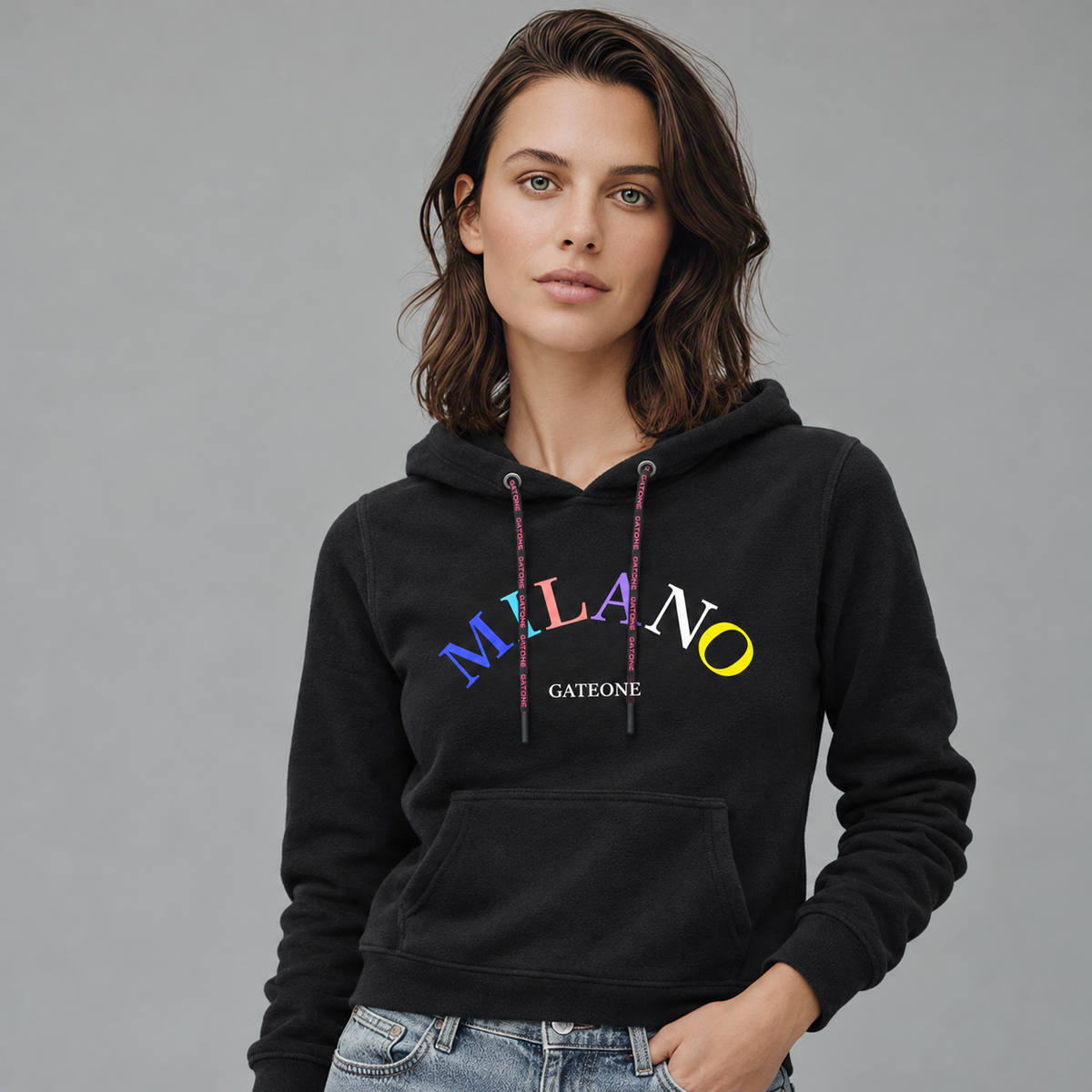Sudadera para Mujer, bolsas frontales y cierre.
