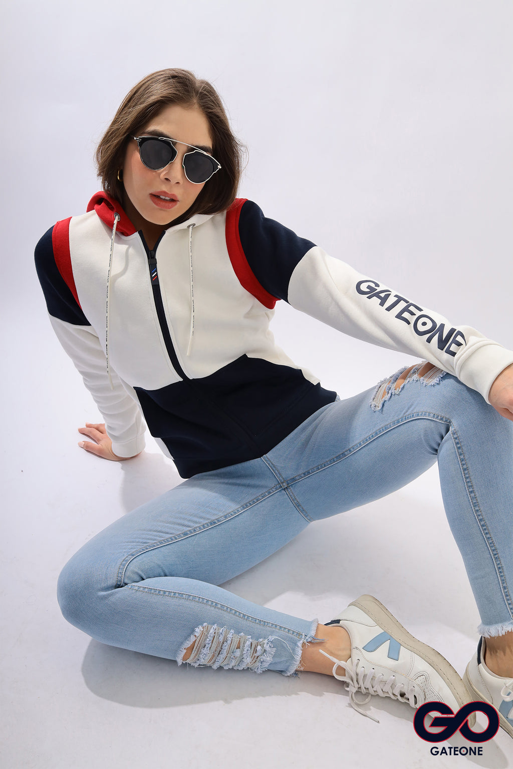 Sudadera Gate One Varsity Capucha Cierre