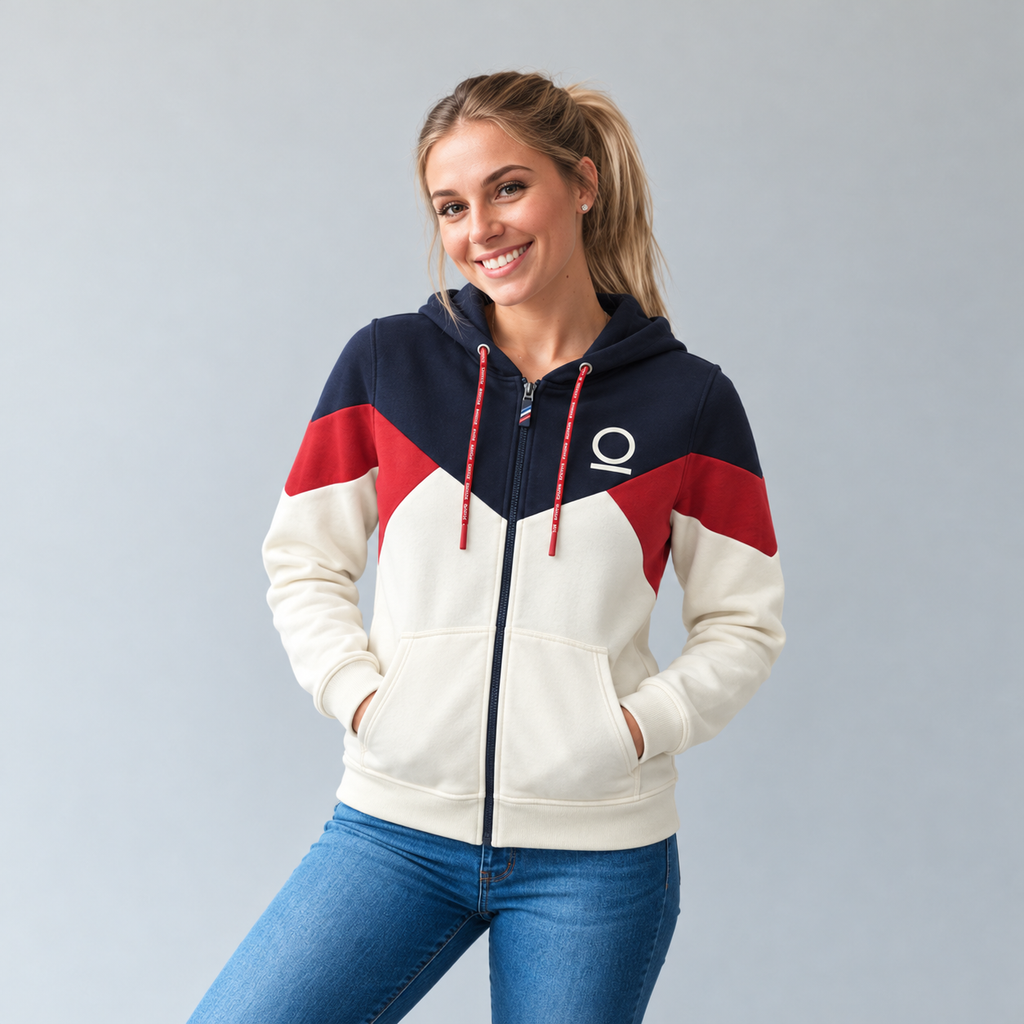 Sudadera para Mujer, bolsas frontales y cierre.