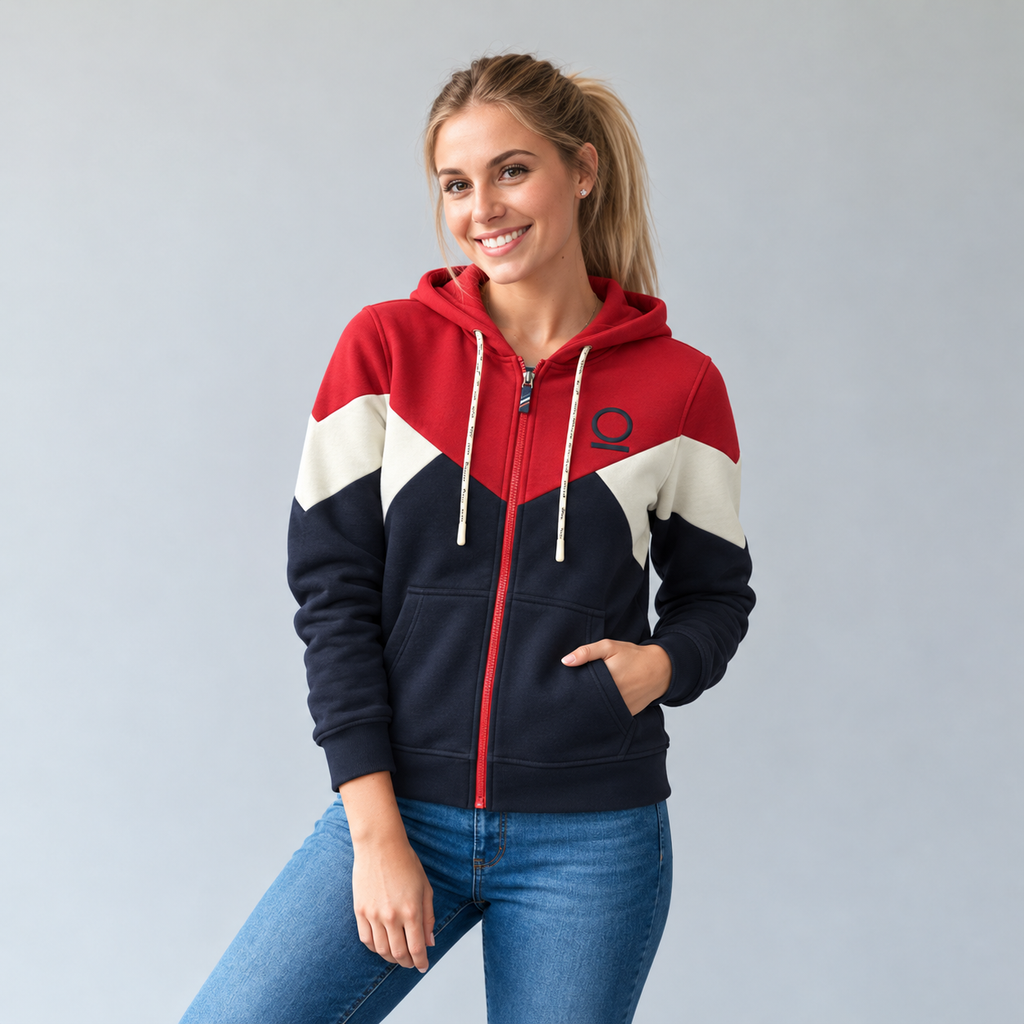 Sudadera para Mujer, bolsas frontales y cierre.