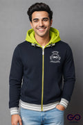 Sudadera para hombre, bolsas frontales y cierre.