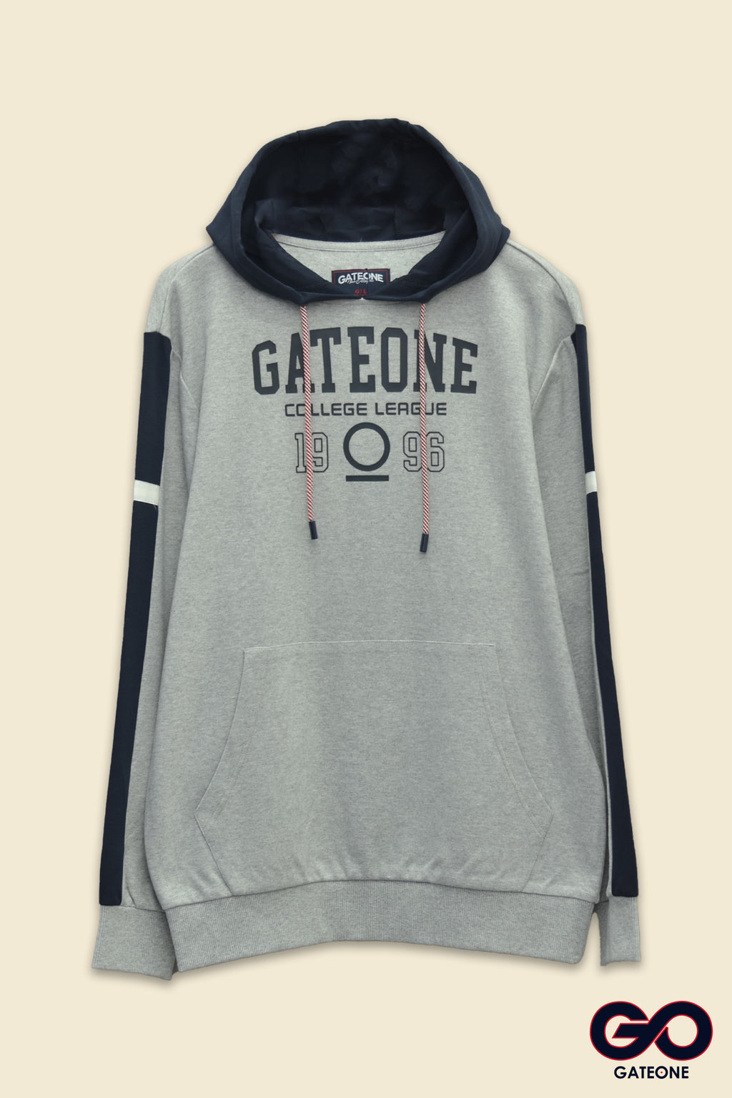 Sudadera para hombre, bolsas frontales y cierre.