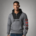 Sudadera para hombre, bolsas frontales y cierre.