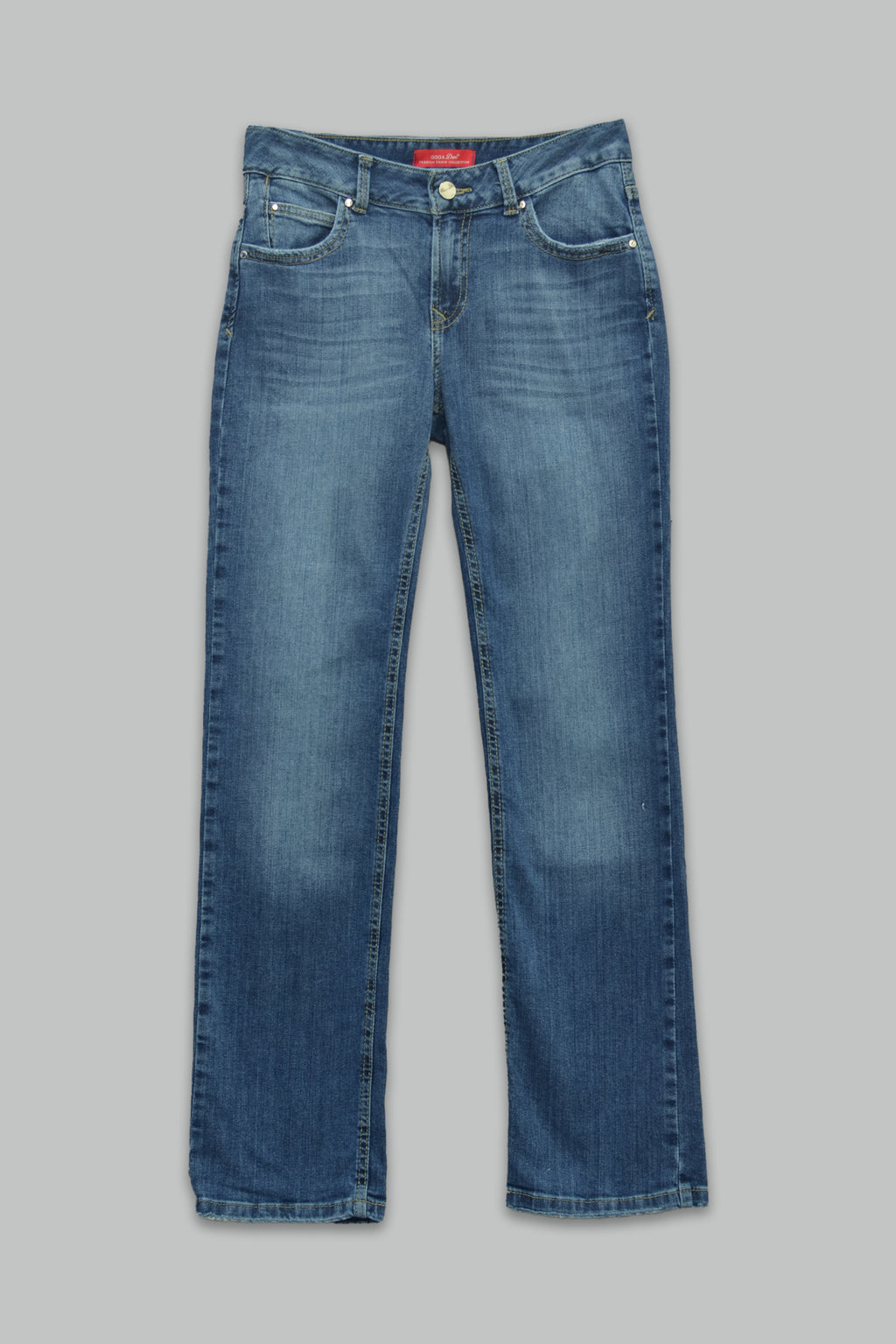 Pantalón Recto Stretch de mezclilla para mujer