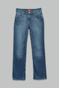 Pantalón Recto Stretch de mezclilla para mujer