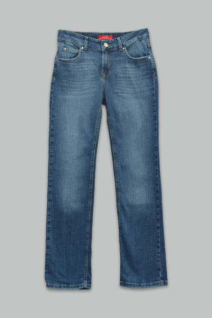 Pantalón Recto Stretch de mezclilla para mujer