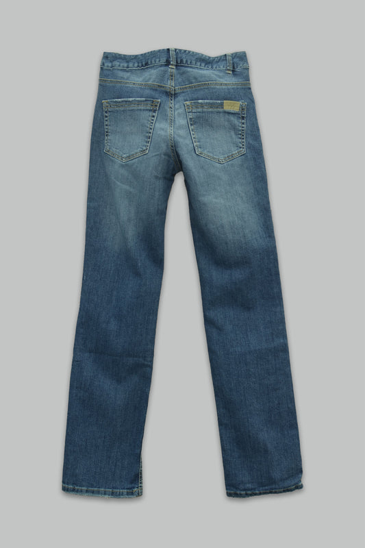 Pantalón Recto Stretch de mezclilla para mujer