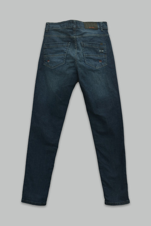 Jeans Goga Slim Fit Lavado Petróleo 5 Bolsillos