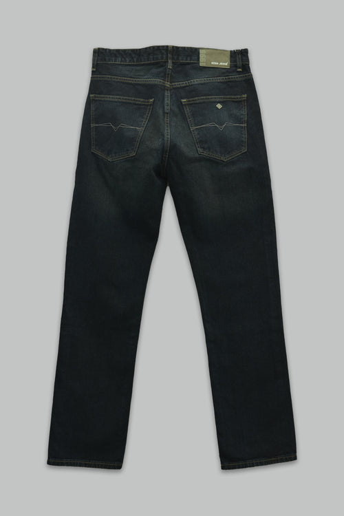 Jeans Goga Regular Fit Lavado Negro Verdoso 5 Bolsillos