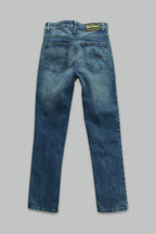 Pantalón de mezclilla Regular Fit con escudos para hombre