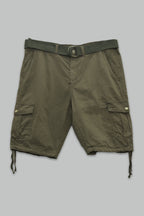 Bermuda de gabardina Cargo con Cinturon para hombre
