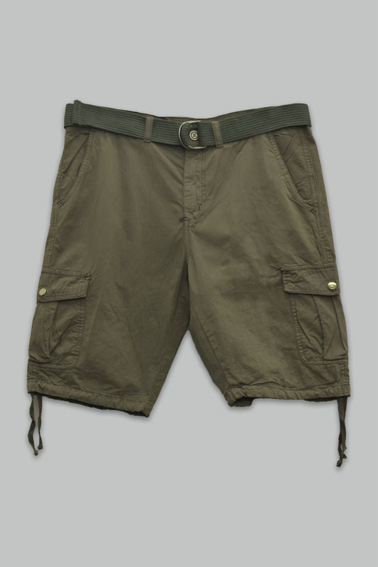 Bermuda de gabardina Cargo con Cinturon para hombre