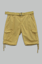 Bermuda de gabardina Cargo con Cinturon para hombre