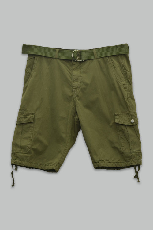 Bermuda de gabardina Cargo con Cinturon para hombre
