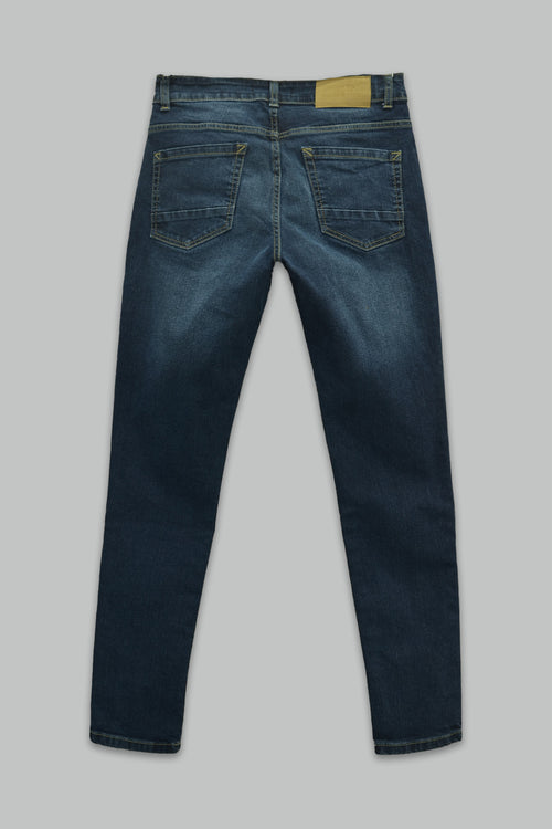 Jeans Goga Slim Fit Lavado Oscuro con Desgaste