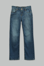Pantalón Recto Stretch de mezclilla para mujer