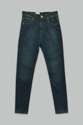 Jeans Mezclilla Corte Skinny Fit Lavado Oscuro Cinco Bolsillos