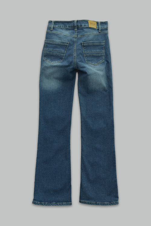 Jeans Mezclilla Stretch corte Acampanado de mezclilla para mujer