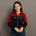 Sudadera polar para Mujer bordada, con manga larga, capucha,  bolsas frontales y cierre.