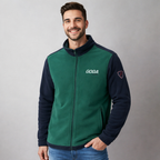 Sudadera polar para hombre, bordada con manga larga, Cuello alto. bolsas frontales y cierre.
