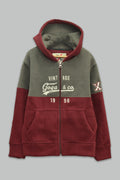 Sudadera Polar Goga & Co. Vintage 1996 Combinada con Capucha y Cierre