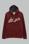 Sudadera polar para hombre, bordada con manga larga, bolsas frontales y cierre.