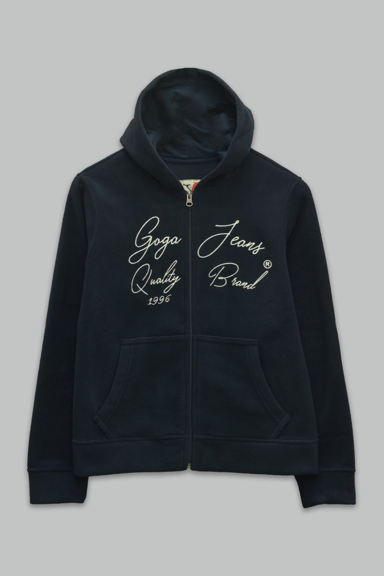 Sudadera polar para Mujer bordada, con manga larga, bolsas frontales y cierre.