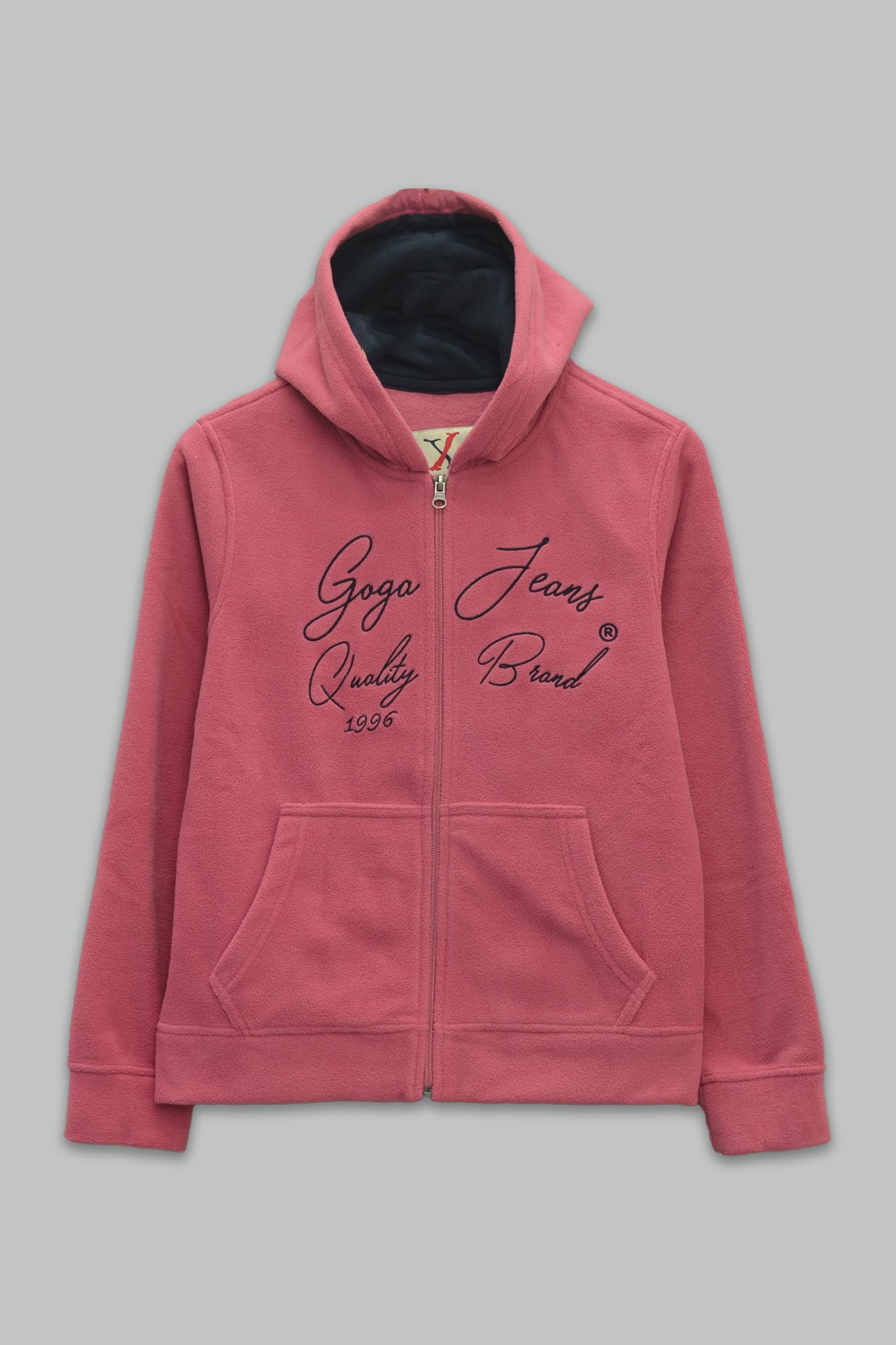 Sudadera polar para Mujer bordada, con manga larga, bolsas frontales y cierre.