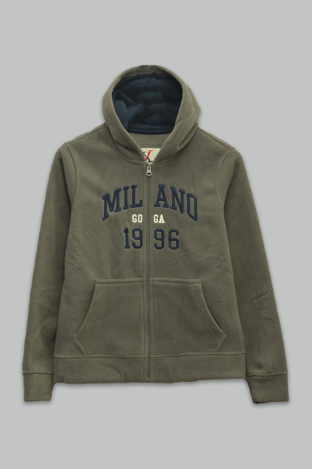 Sudadera polar para Mujer bordada, con manga larga, bolsas frontales y cierre.