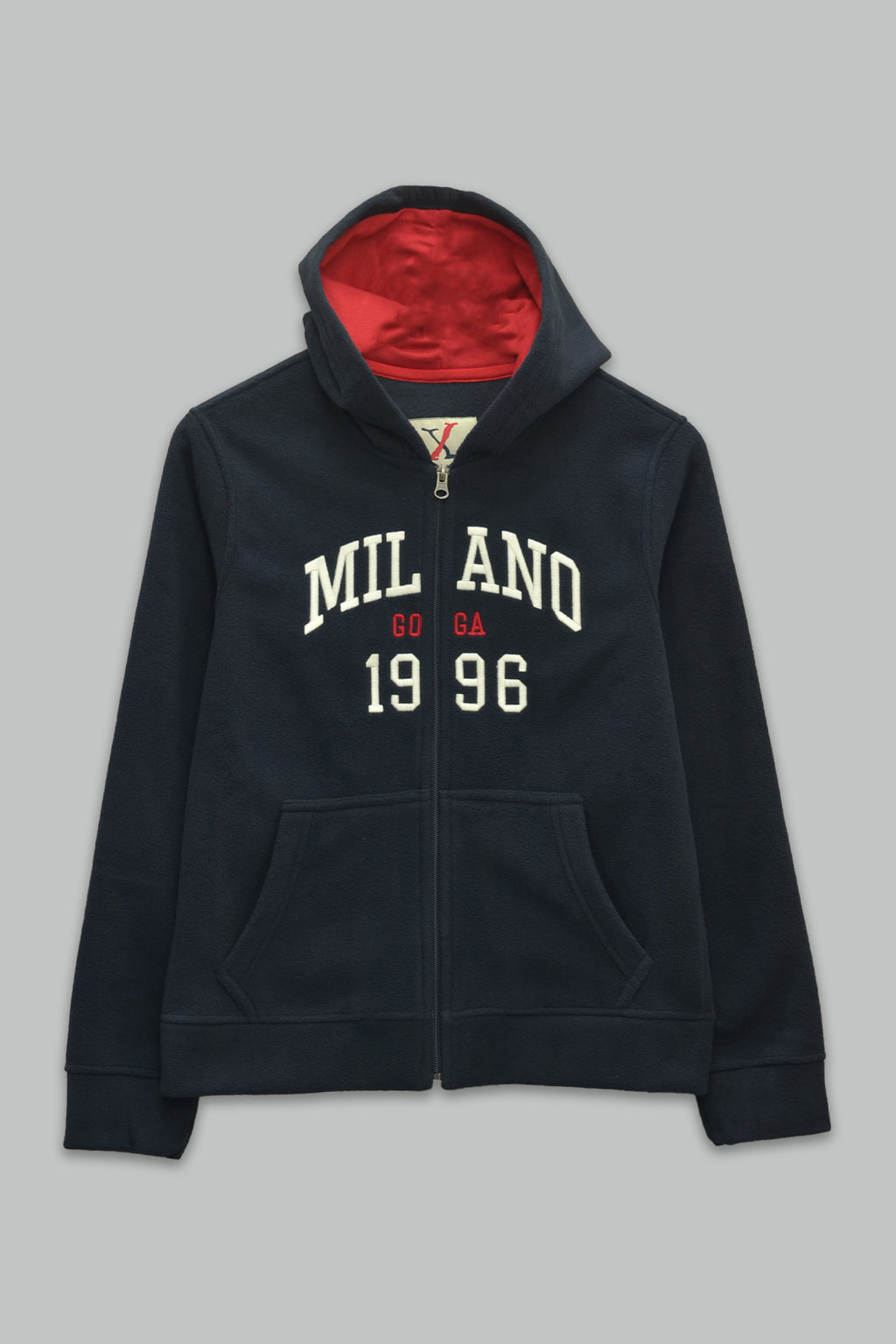 Sudadera polar para Mujer bordada, con manga larga, bolsas frontales y cierre.