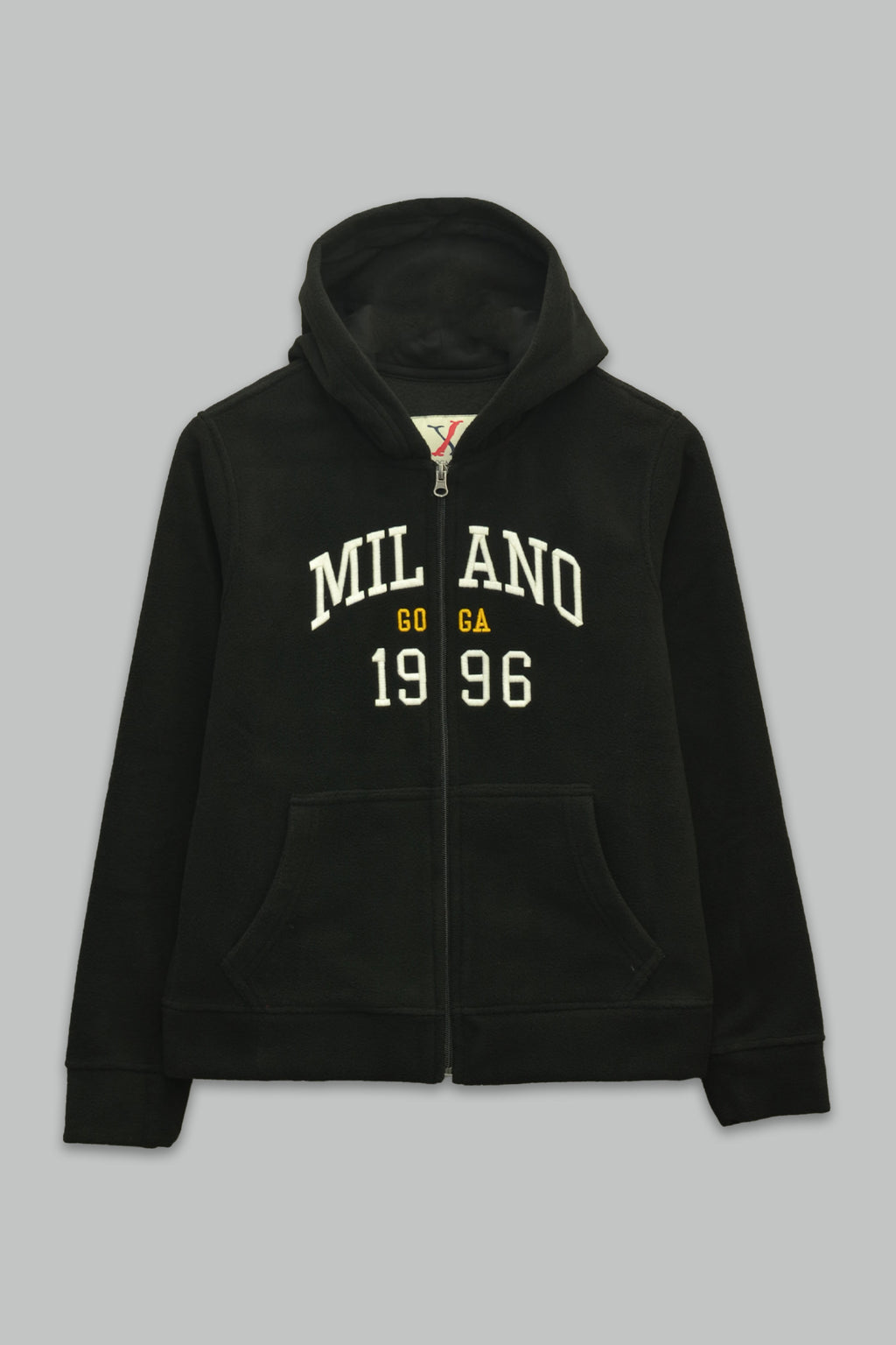 Sudadera polar para Mujer bordada, con manga larga, bolsas frontales y cierre.