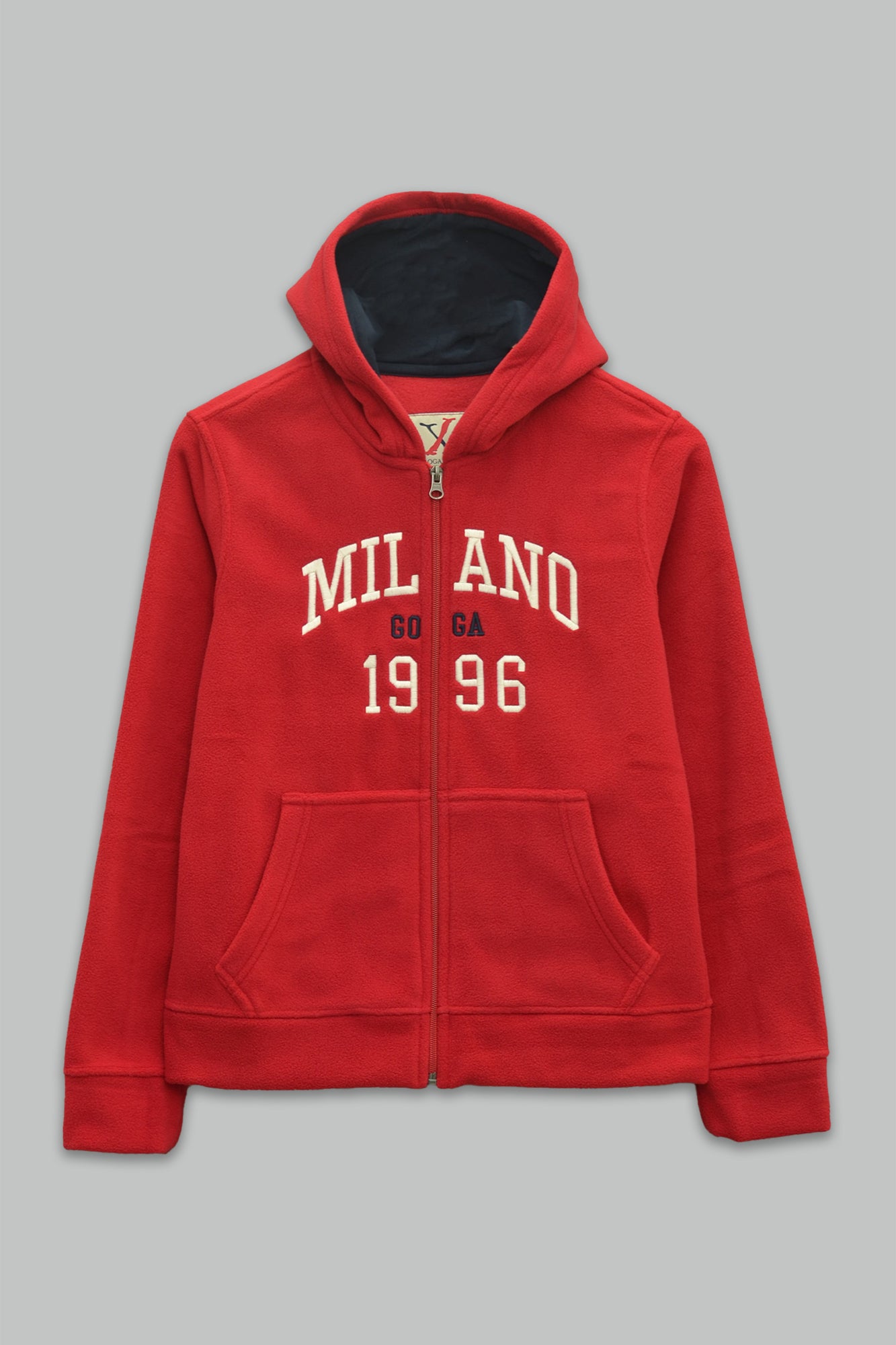 Sudadera polar para Mujer bordada, con manga larga, bolsas frontales y cierre.