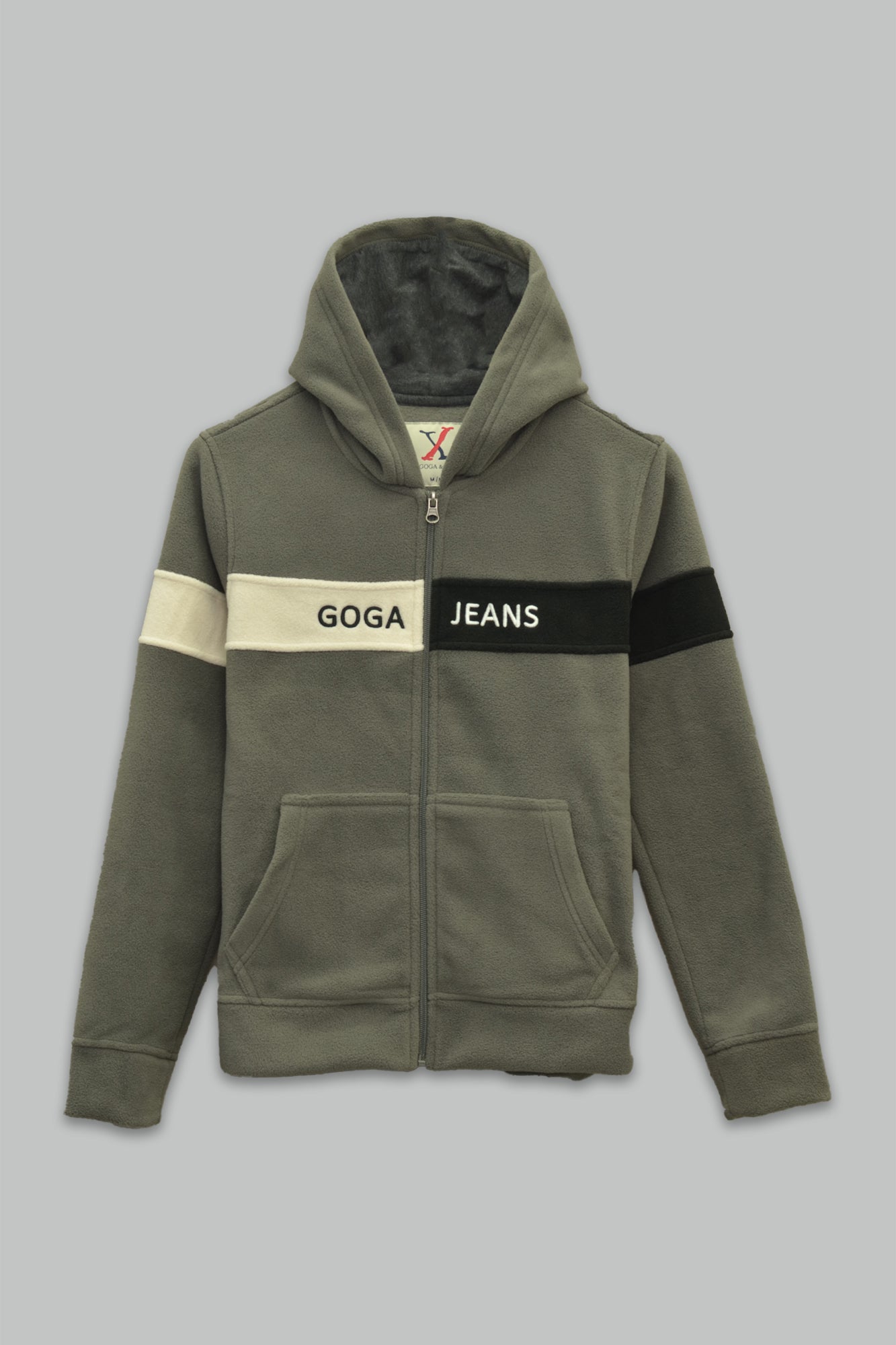 Sudadera polar para Mujer bordada, con manga larga, bolsas frontales y cierre.