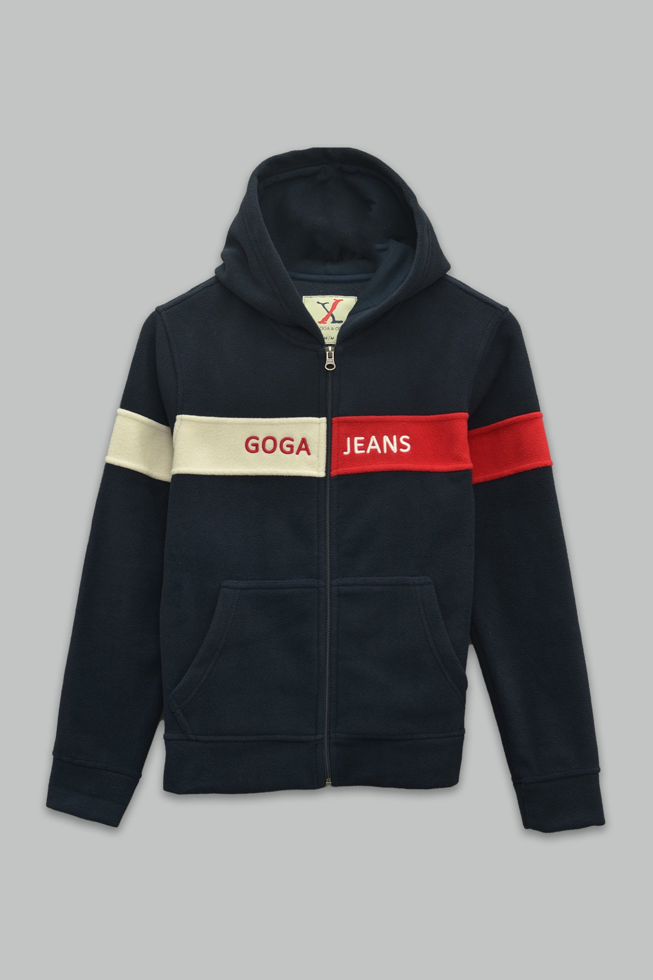 Sudadera polar para Mujer bordada, con manga larga, bolsas frontales y cierre.