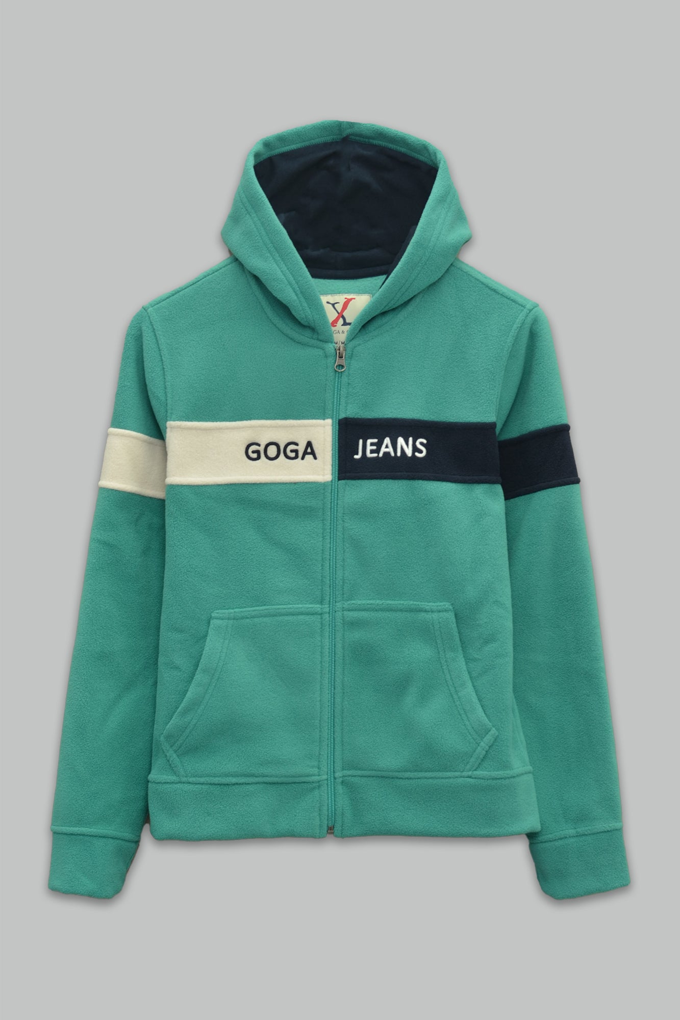 Sudadera polar para Mujer bordada, con manga larga, bolsas frontales y cierre.