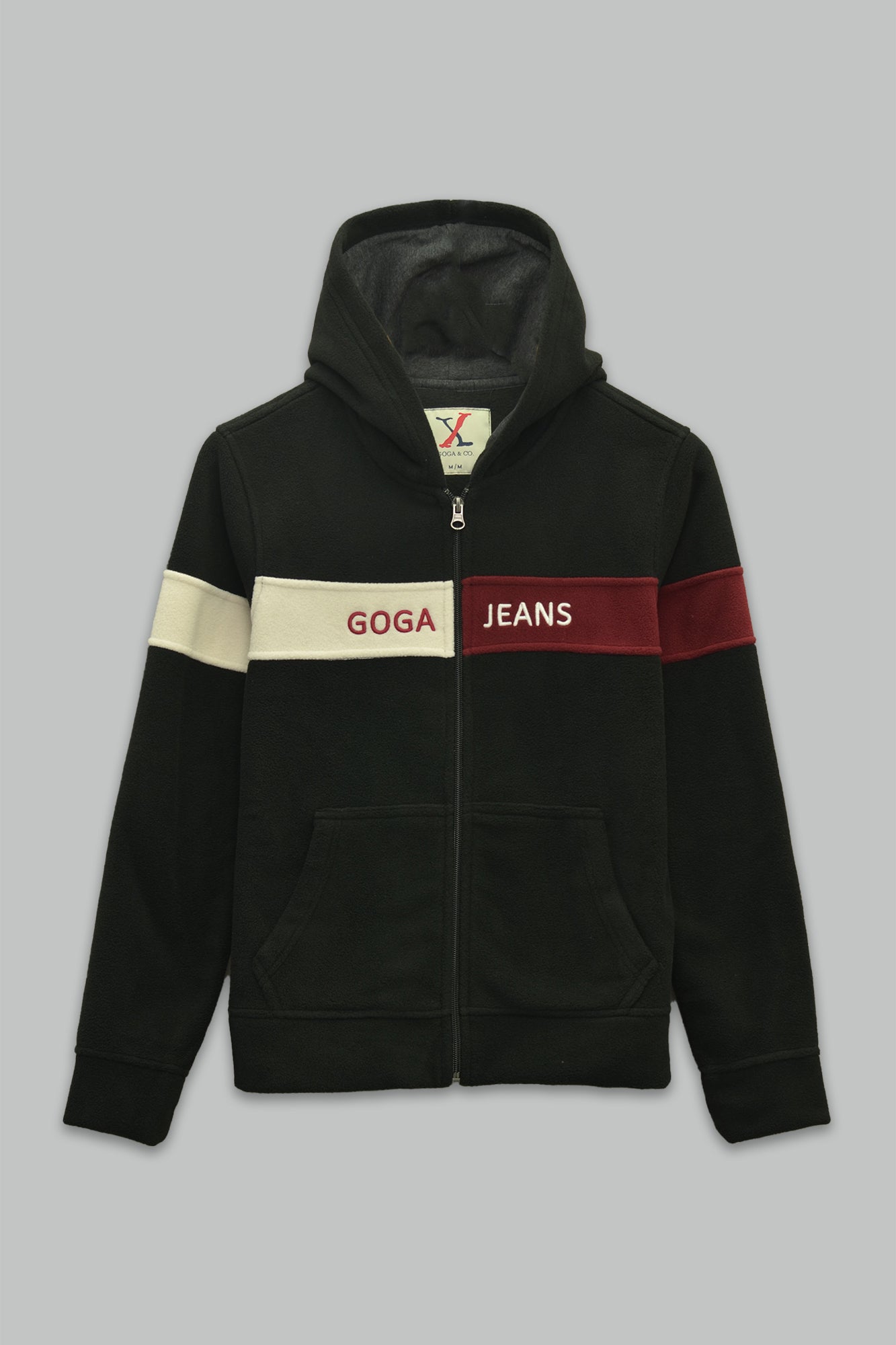 Sudadera polar para Mujer bordada, con manga larga, bolsas frontales y cierre.