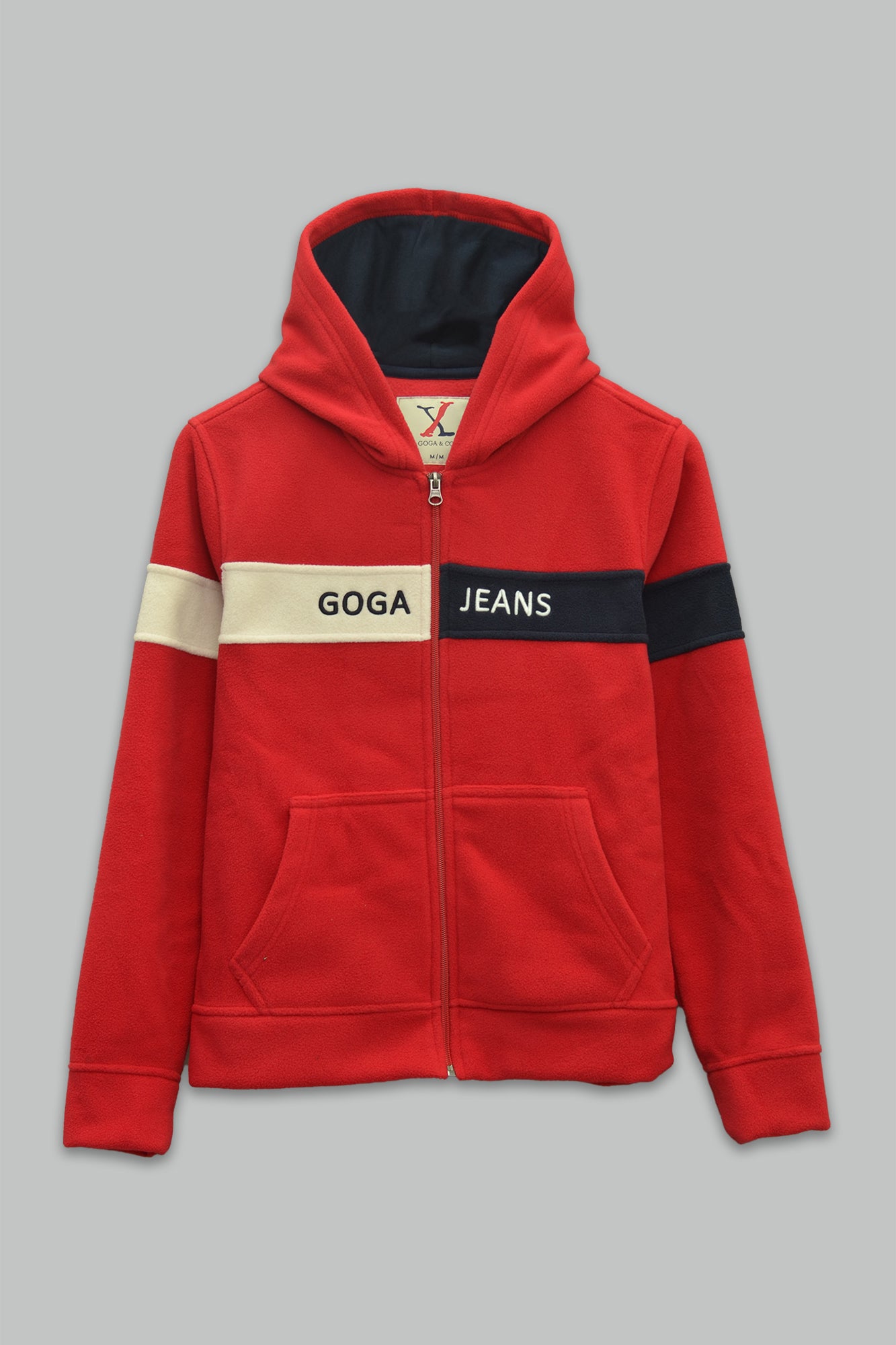 Sudadera polar para Mujer bordada, con manga larga, bolsas frontales y cierre.